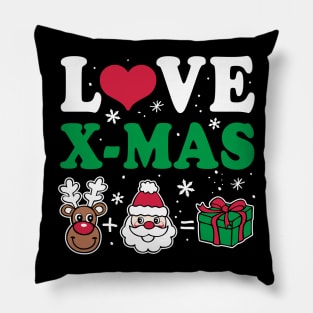 love Christmas love x mas Pillow