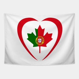 Portuguese Canadian Multinational Patriot Flag Series (Heart) Tapestry