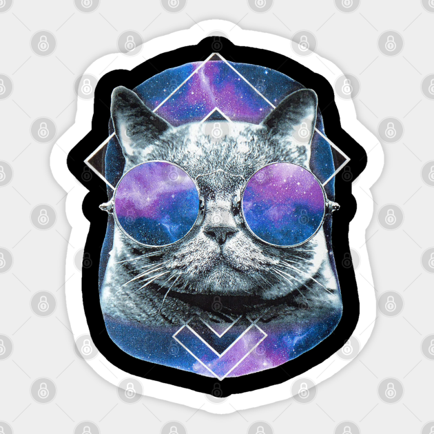 Cat Universe Space T Shirt Astronaut Cat Meme Round Glasses Cat Universe Sticker Teepublic