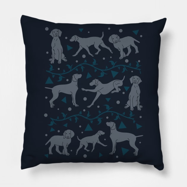 Weimaraner Pattern Pillow by Wlaurence