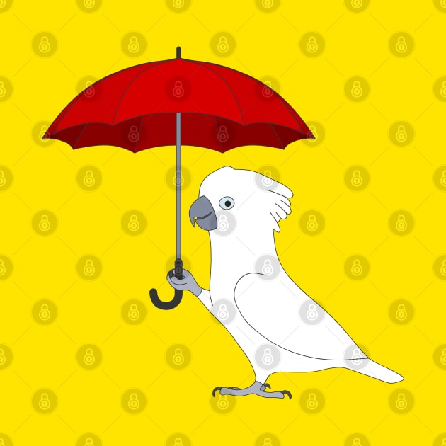 Umbrella Cockatoo With Umbrella by BinChickenBaby