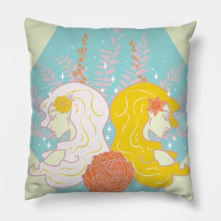 Gemini Twins (Blue) Pillow