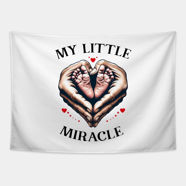 Baby Footprint Footprints Heart Hands Little Miracle Wonder Tapestry by Infinitee Shirts