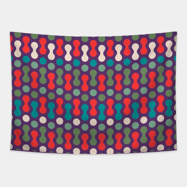 Red, Cream, Mint | Formas coloridas lineales | Linear colorful shapes | 線形のカラフルな形 | Formes colorées linéaires | Lineare bunte Formen | Forme colorate lineari Tapestry by Zaztrozzi