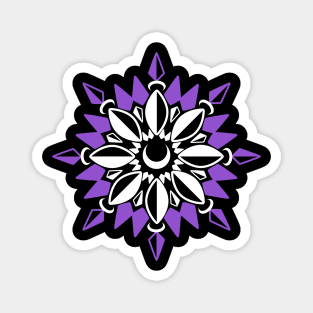 Abstract Moon Flower Print (Purple) Magnet