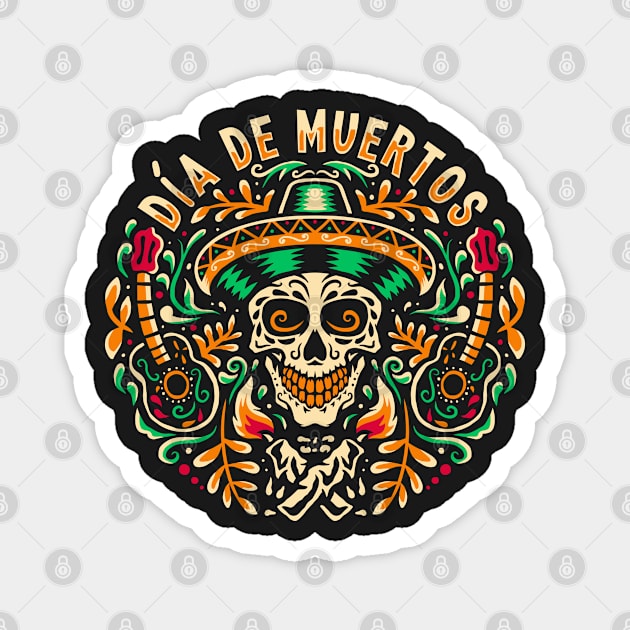 Sugar Skull Dia De Muertos Magnet by Blazedfalcon