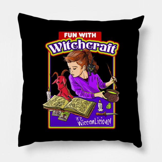 Fun with Witchcraft is Wiccan-licious! Necronomicon Pillow by Juandamurai