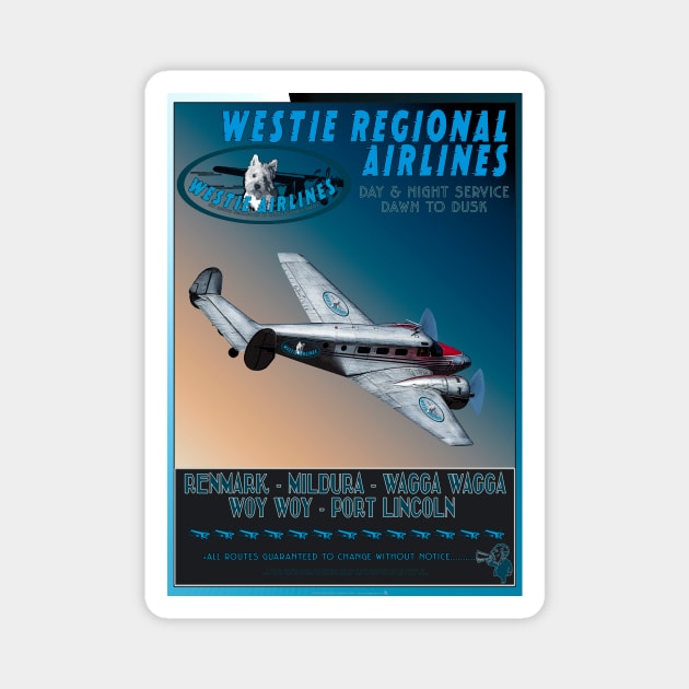 Retro Regional Airline Travel_02A Magnet by seadogprints