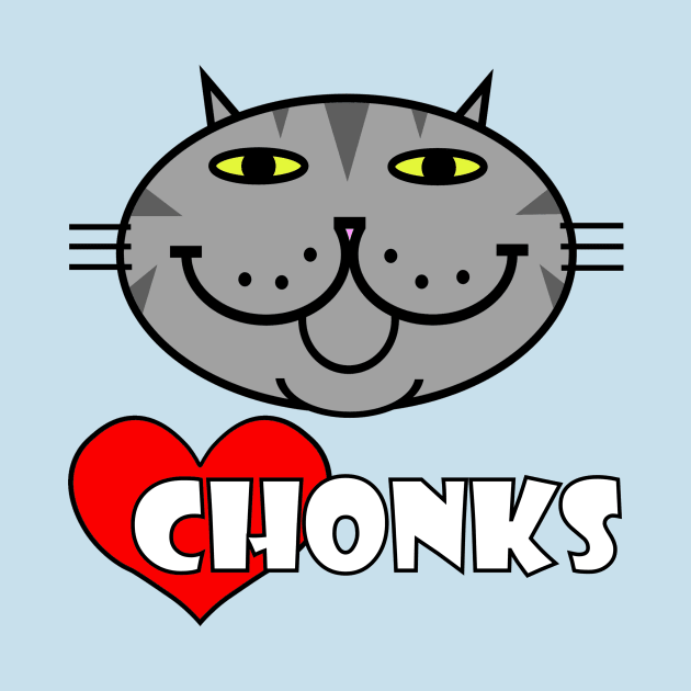 Heart Chonks - Grey Tabby Cat by RawSunArt