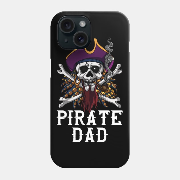 Pirate Dad Skull Crossbones Phone Case by underheaven