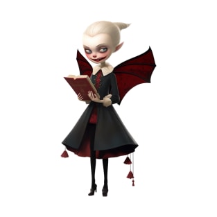 Kawaii Victorian-dressed preppy vampires reading books T-Shirt