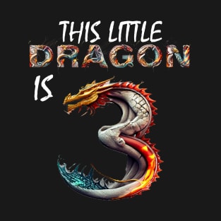 Dragon 3rd Birthday Boys and Girls Kids Turning 3 Years Old T-Shirt