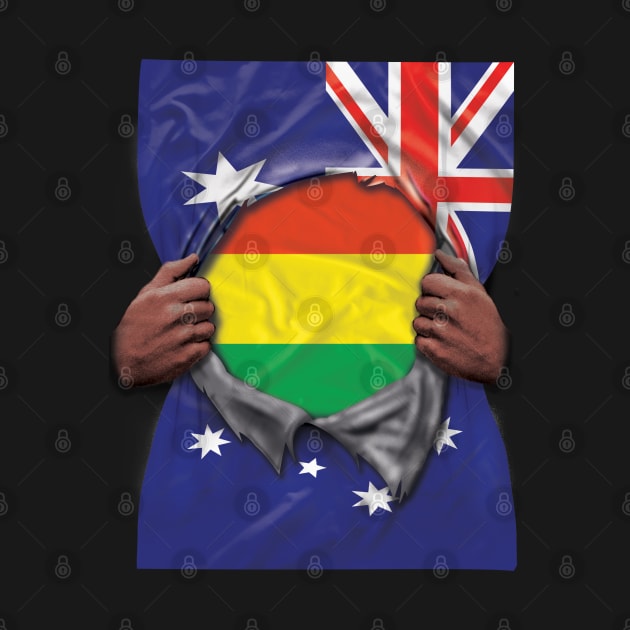 Bolivia Flag Australian Flag Ripped - Gift for Bolivian From Bolivia by Country Flags