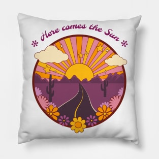 Here Comes the Sun - Retro Roadtrip Pillow