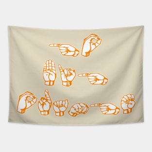 ASL - Go Big Orange Tapestry