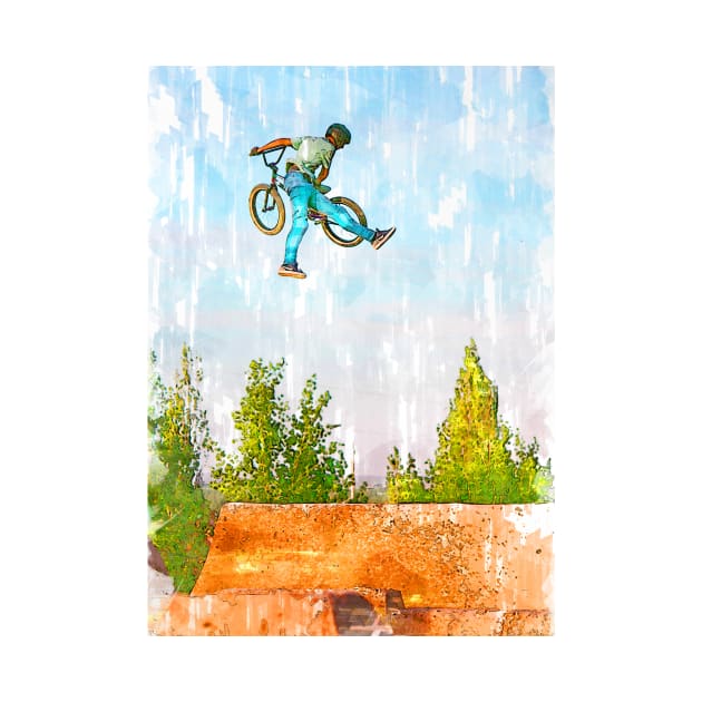 In The Air BMX Silhouette.For BMX lovers. by ColortrixArt