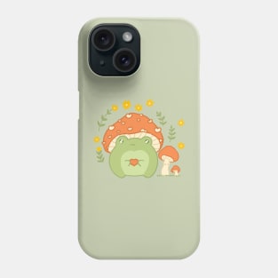 Cute frog wearing mushroom hat 🐸 Phone Case