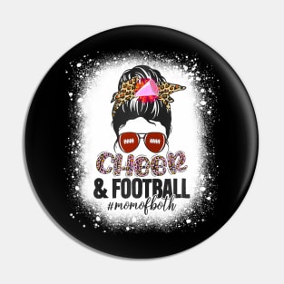 Funny Cheer Football Cheerleading Mom Of Both Messy Pin