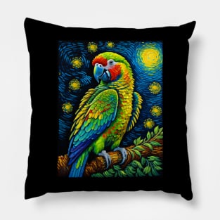 Quaker Parrot at starry night Pillow