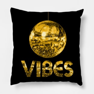 70s Gold Discoball Vibes Pillow