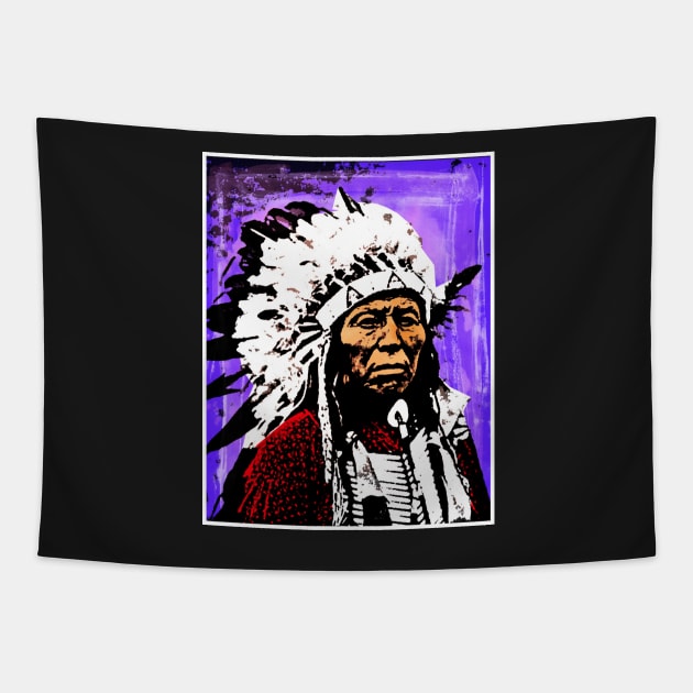 Chief Flying Hawk Tapestry by truthtopower