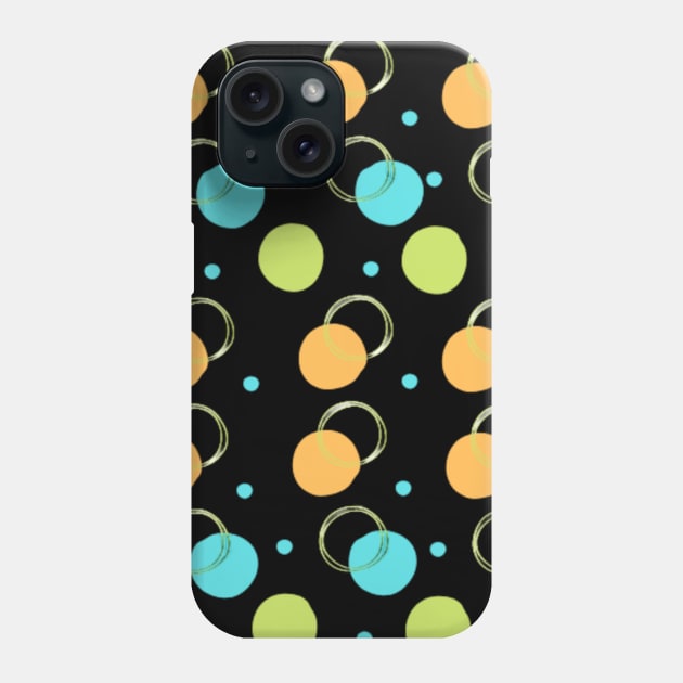 Blue orange yellow green circle pattern Phone Case by Shineyarts