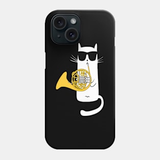 Cat ing Sun Playing French Horn Phone Case