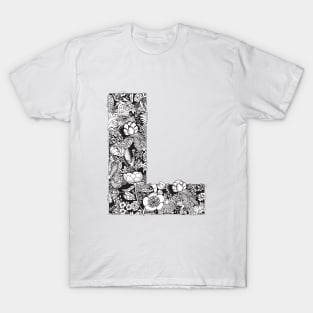 Letter L Leopard Cheetah Monogram Initial Kids T-Shirt for Sale