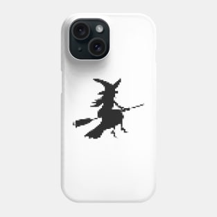 Witch riding a broomstick - Pixel Phone Case