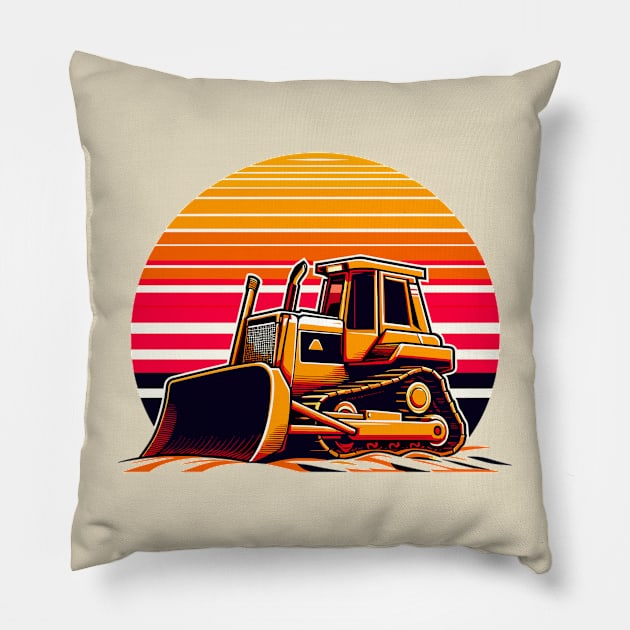 Bulldozer Pillow by Vehicles-Art