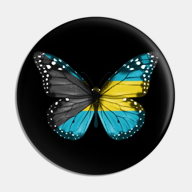 Bahamian Flag  Butterfly - Gift for Bahamian From Bahamas Pin by Country Flags