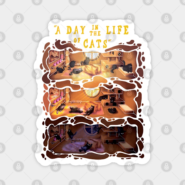 A Day In The Life Of The Cats Magnet by adalima