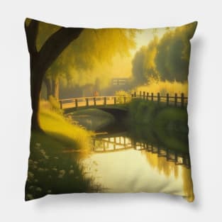 canal  in a rural countryside. Pillow