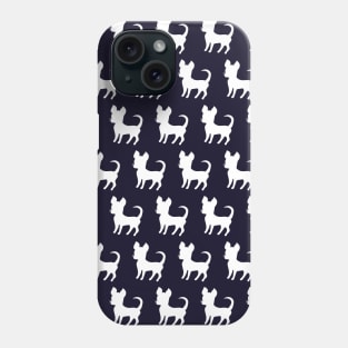 Chihuahua silhouette print (large) navy blue Phone Case