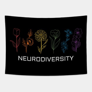 Embrace Neurodiversity Flower Tee Tapestry