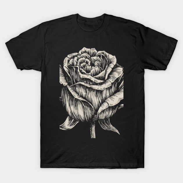 Discover Rose Engraved Flower - Florist Gift - T-Shirt