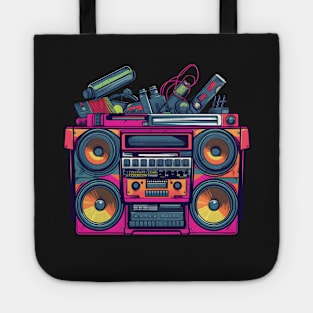 Ghetto Blaster Boom Box 80s Hip-Hop Stereo Tote