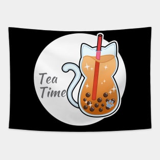 Boba Lover Kitty Glass Tapestry