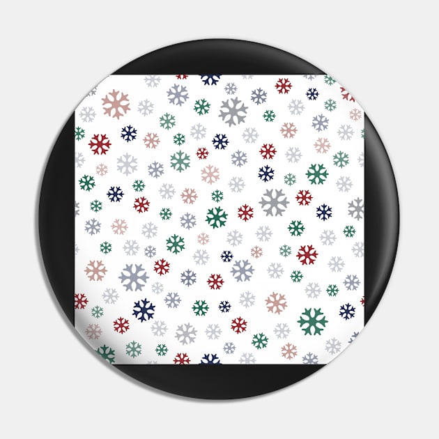 Winter pattern from colorful snowflakes on white Pin by colorofmagic