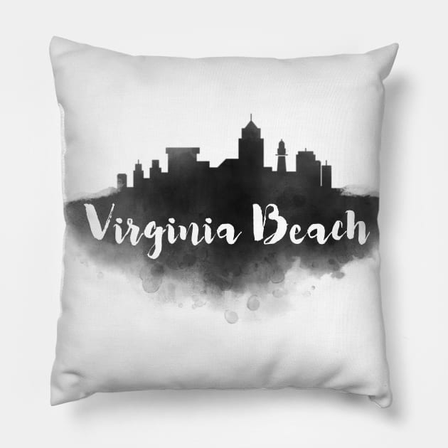 Virginia Beach watercolor Pillow by kursatunsal