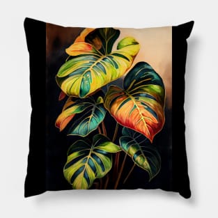 Philodendron plant art Pillow