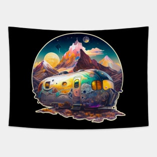 Cosmic Camper Trippy Desert Night Tapestry