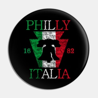 Vintage Italian Flag Liberty Bell Philly Fan Philadelphia Map Original Pin