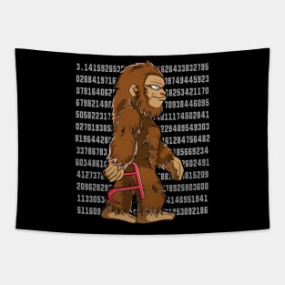 Bigfoot Sasquatch Pi Day Funny Math Love Gift Tapestry