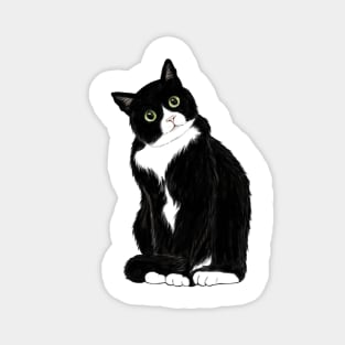 Black and white cat Magnet