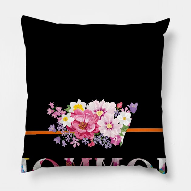 Happiness is being Mommom floral gift Pillow by DoorTees