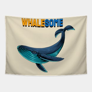 Whalesome - Whale Illustration Tapestry