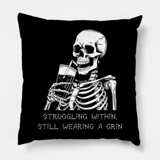 Funny Skeleton Lazy Costume Goth Men Women Funny Halloween Pillow