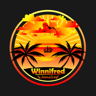 Winnifred Beach Jamaica, Palm Trees Sunset Summer T-Shirt