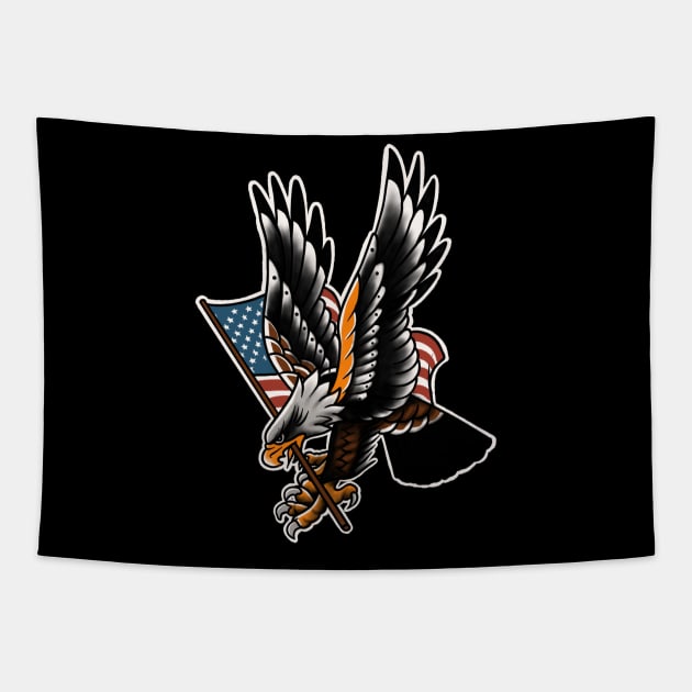 American flag eagle Tapestry by Blunts